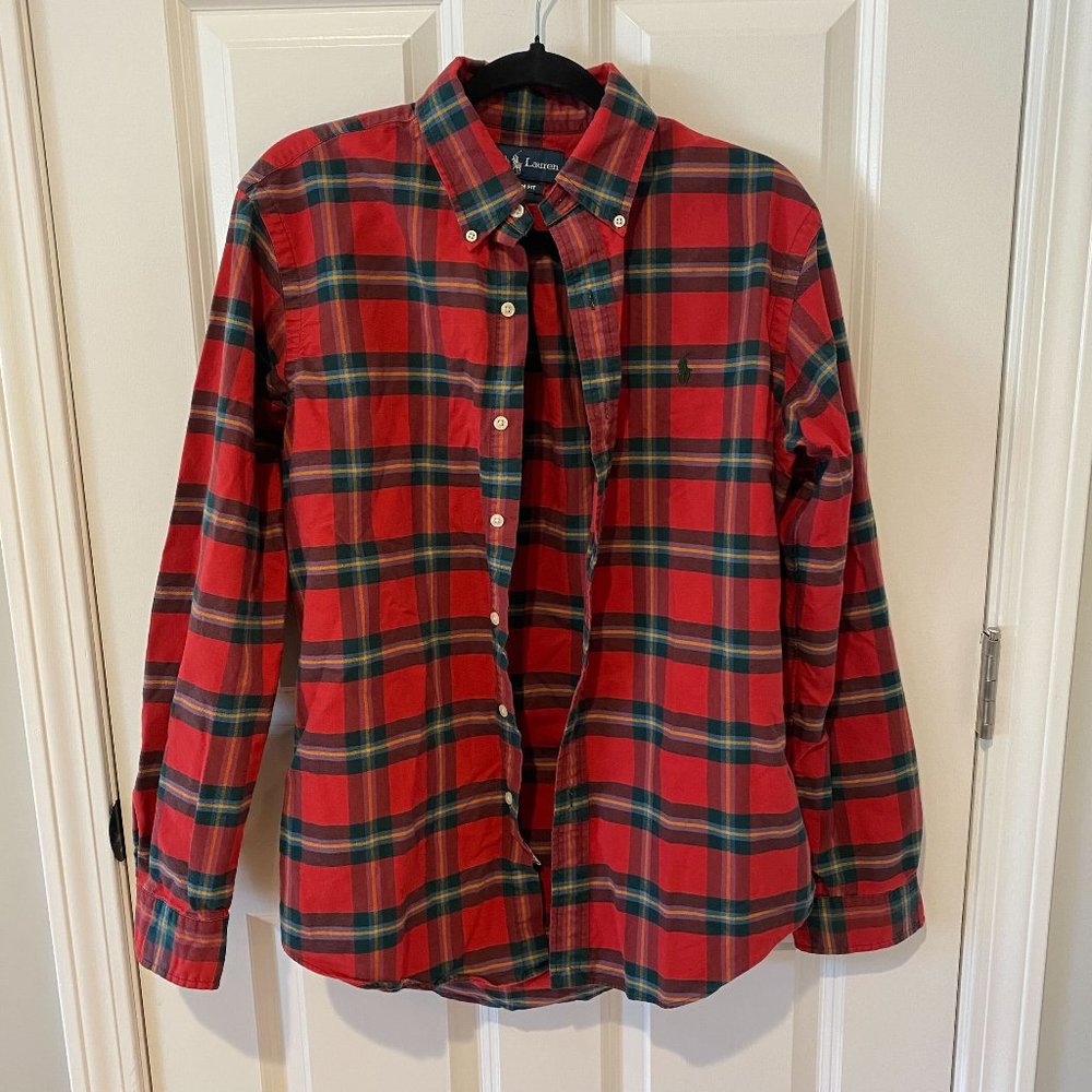 Vintage Men's Ralph Lauren Plaid Button Down Shirt - Size‎ Medium